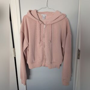 Better Together Blush Zip-Up Cropped Hoodie
